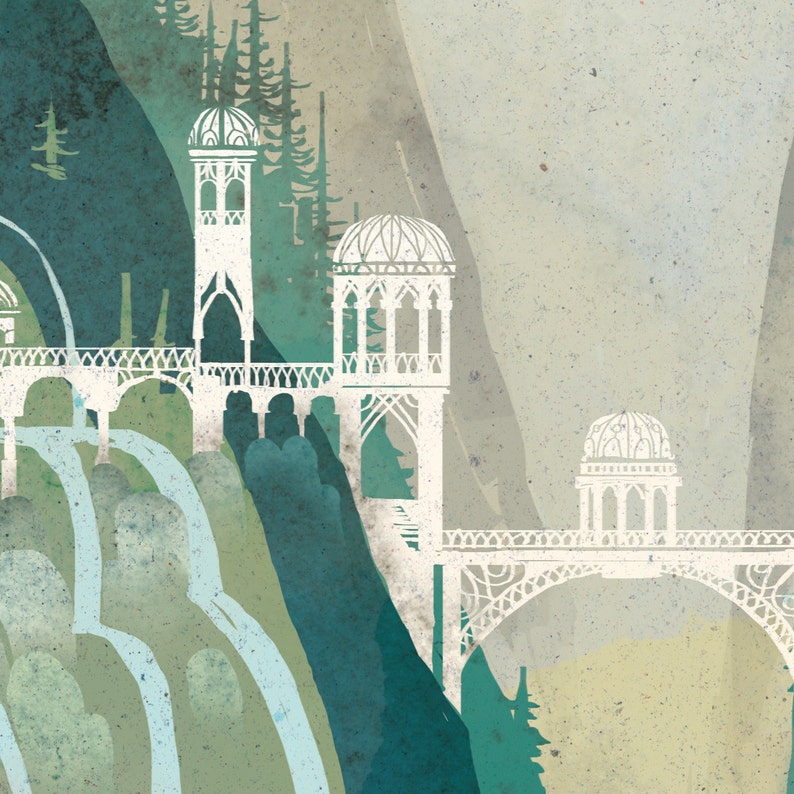 Lord of the Rings Poster Rivendell Bed and Breakfast Travel Poster, Lord of the Rings, LOTR, Rivendell, Lord of the Rings Art, Travel Poster image 3