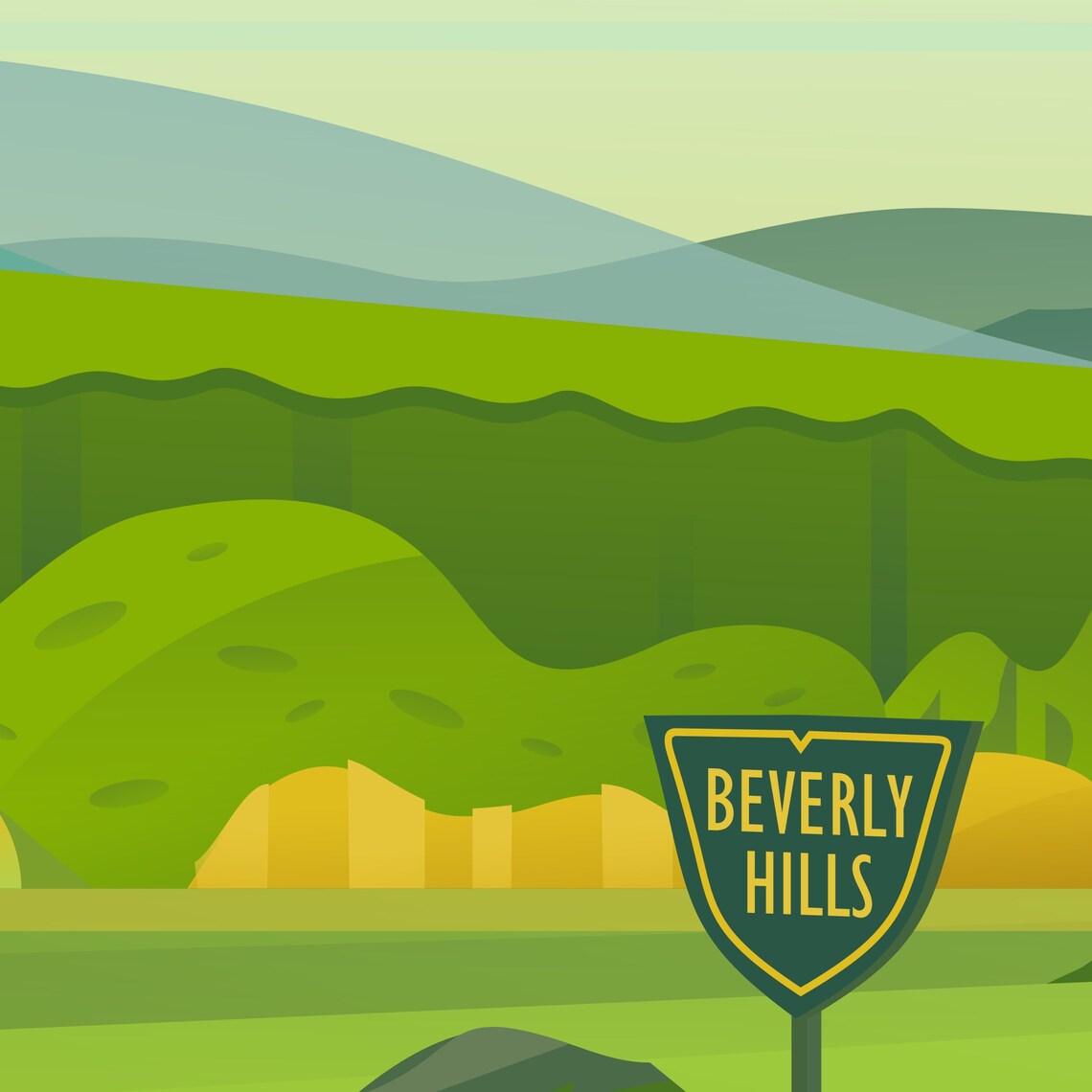 Los Angeles Print Los Angeles Skyline Los Angeles Art Los Etsy