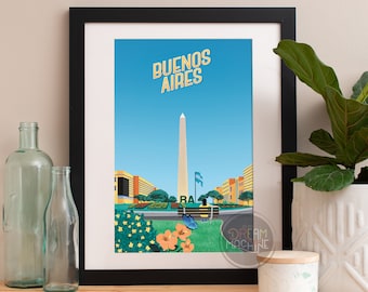 Buenos Aires Print, Buenos Aires Skyline, Buenos Aires Art, Buenos Aires Poster, Buenos Aires Aquarelle, Buenos Aires Art, Buenos Aires Carte