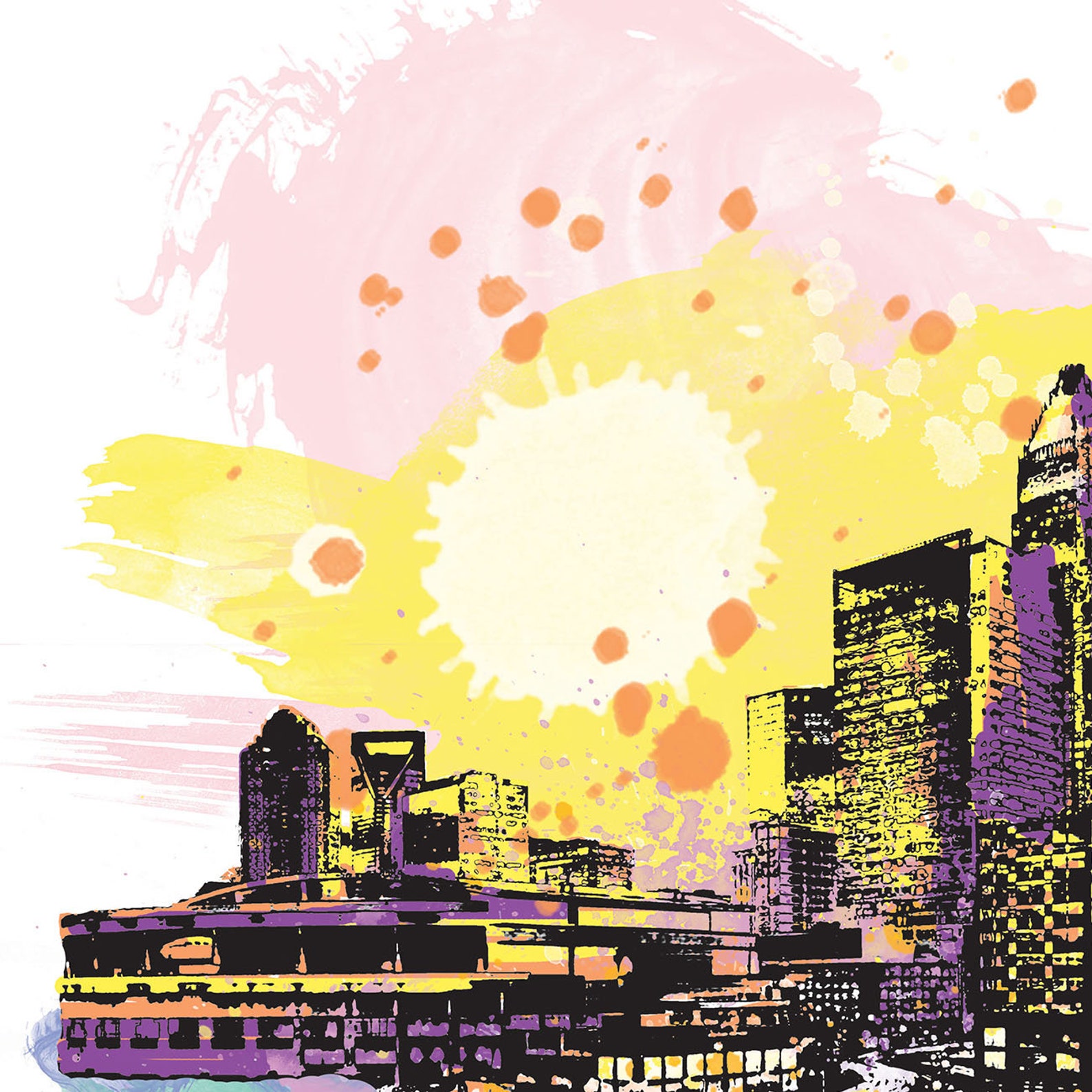 Charlotte Print Charlotte Skyline Charlotte Art Charlotte Etsy