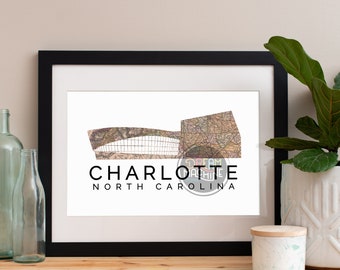 Charlotte Print, Charlotte Skyline, Charlotte Art, Charlotte Poster, Charlotte Watercolor, Charlotte Art Print, Charlotte Map, Charlotte Art