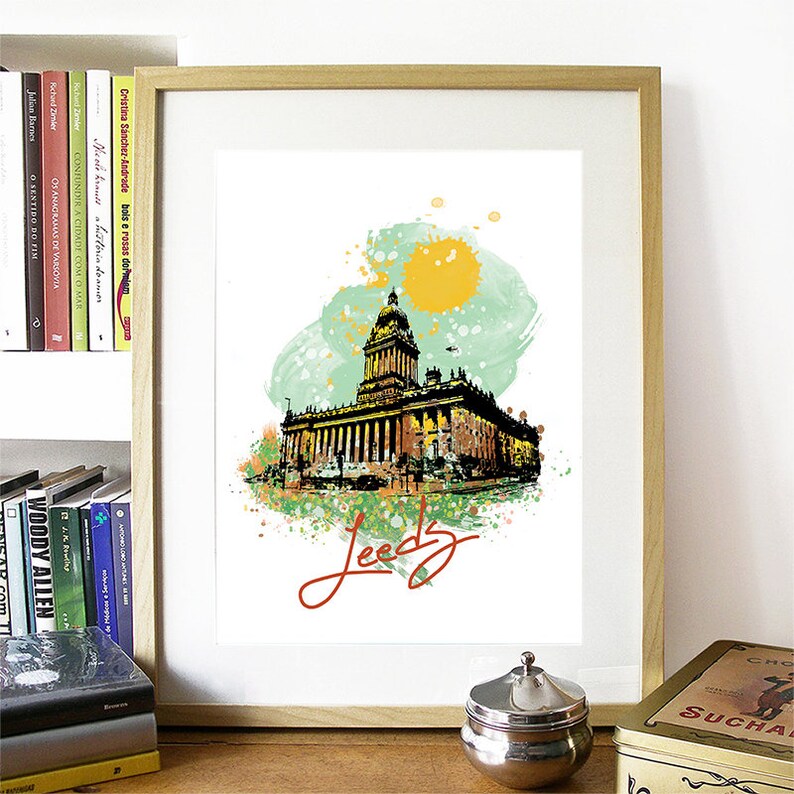 Leeds Print Leeds Skyline Leeds Art Leeds Poster Leeds Etsy