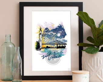 Montreal Print, Montreal Skyline, Montreal Art, Montreal Poster, Montreal Watercolor, Montreal Art Print, Montreal Map, Montreal Wall Art