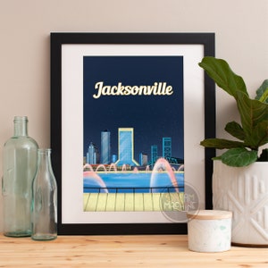Jacksonville Print, Jacksonville Skyline, Jacksonville Art, Jacksonville Poster, Jacksonville Watercolor, Jacksonville Art, Jacksonville