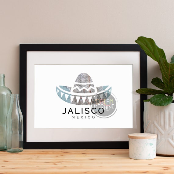 Jalisco Print, Jalisco Skyline, Jalisco Art, Jalisco Poster, Jalisco Watercolor, Jalisco Art Print, Jalisco Map, Jalisco Wall Art, Mexico
