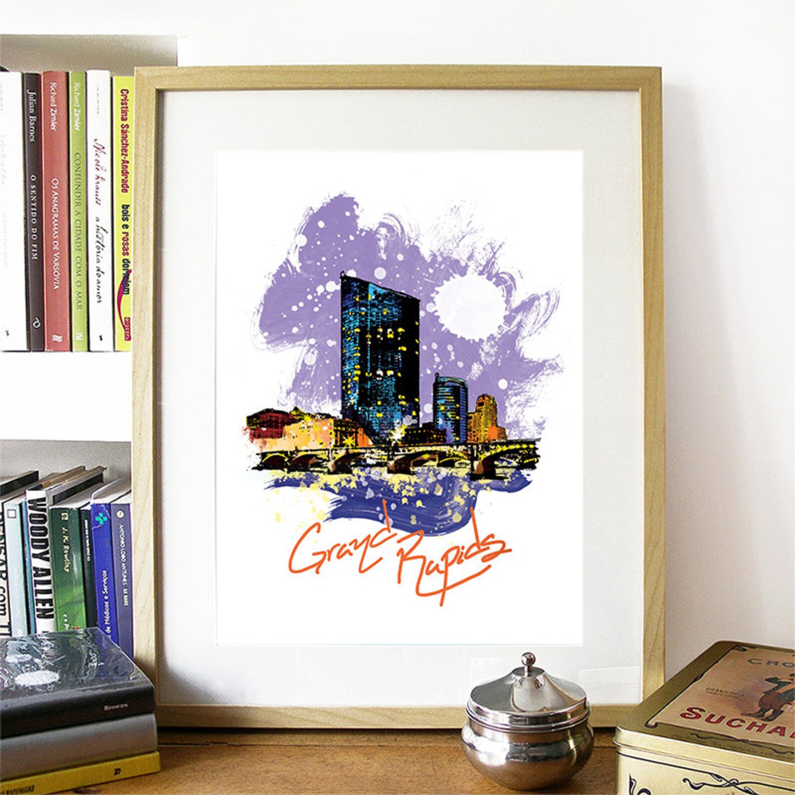 Grand Rapids Print Grand Rapids Skyline Grand Rapids Art Etsy