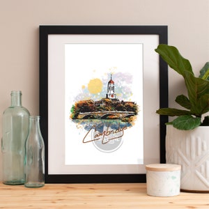 Cambridge Print, Cambridge Skyline, Cambridge Art, Cambridge Poster, Cambridge Watercolor, Cambridge Art Print, Cambridge Map, Cambridge