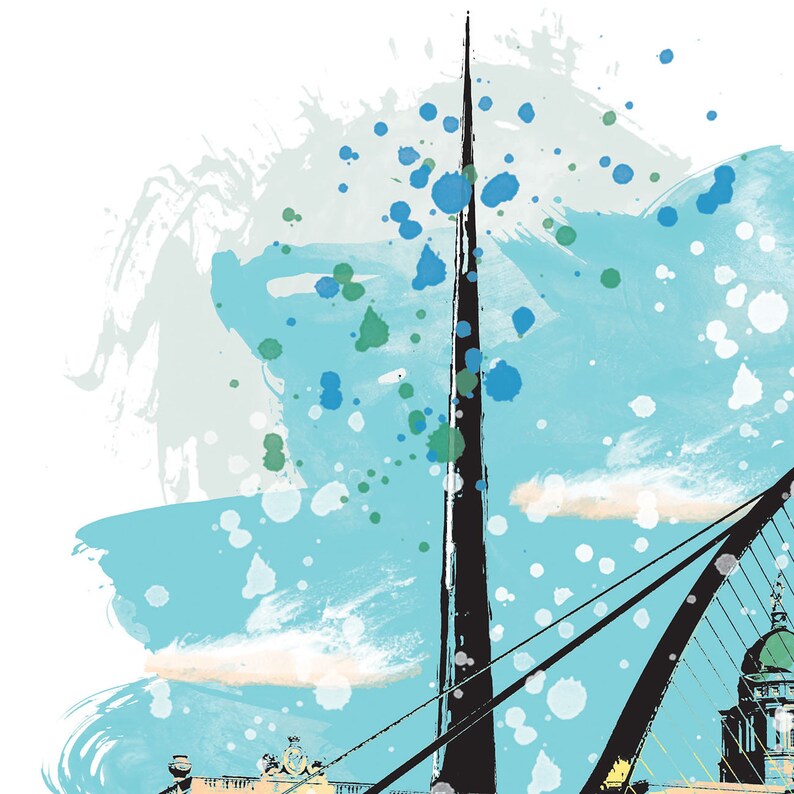 Dublin Art Print Dublin Watercolor Dublin Poster Dublin Art Dublin Print Dublin Skyline Dublin Wall Art Dublin Ireland Dublin Map