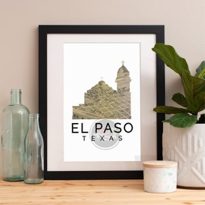 El Paso Skyline Art Print: Texas Watercolor Cityscape