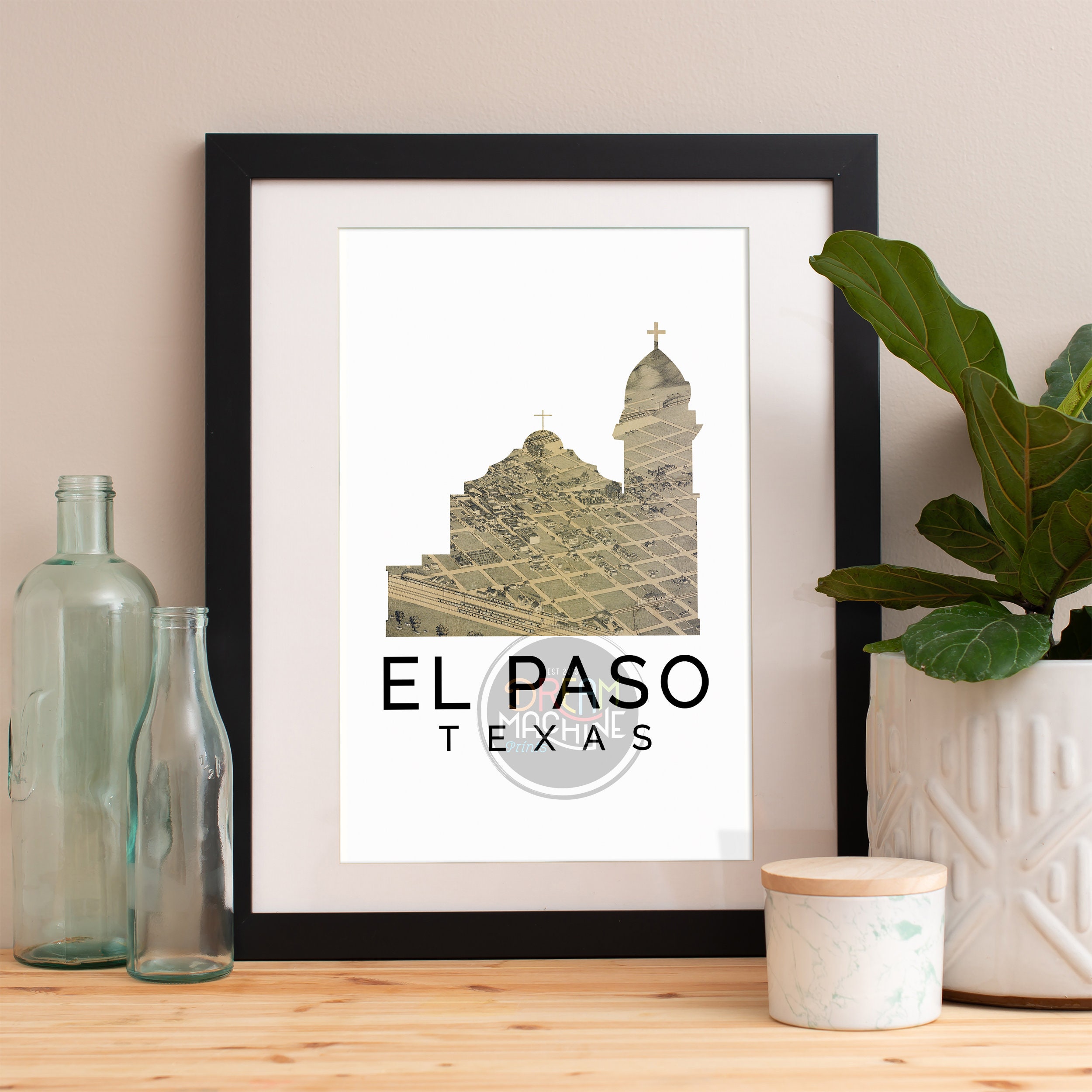 El Paso Print, El Paso Skyline, El Paso Art, El Paso Poster, El Paso