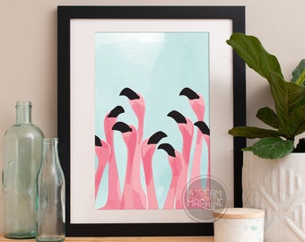 Motivational Poster Flamingos Colorful Poster Art Print colorful Motivational Poster Whimsical Poster