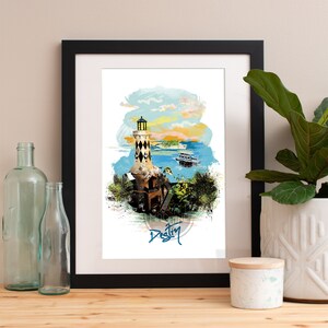Destin Print, Destin Skyline, Destin Art, Destin Poster, Destin Watercolor, Destin Art Print, Destin Map, Destin Wall Art, Destin Florida
