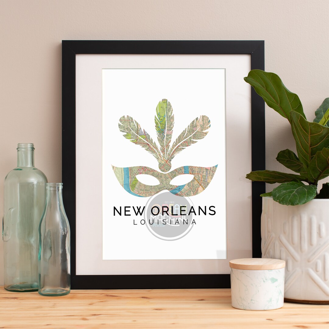 New Orleans Print, New Orleans Skyline, New Orleans Art, New Orleans ...
