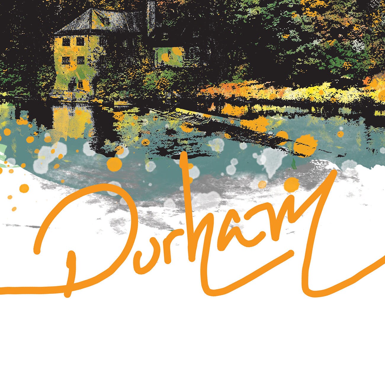 Durham Print, Durham Skyline, Durham Art, Durham Poster, Durham