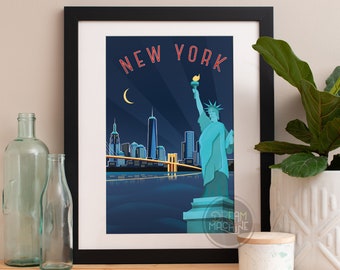 New York City Print, New York City Skyline, New York City Art, New York City Poster, New York City Watercolor, New York City Art