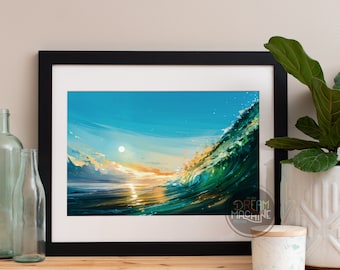 Impression d'art North Shore Wave : affiche de l'océan d'Hawaï