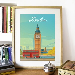 London Art, London Print, London Art Print, London Wall Art, London Skyline, London Decor, Big Ben Clock, London Travel Art, London Poster image 2