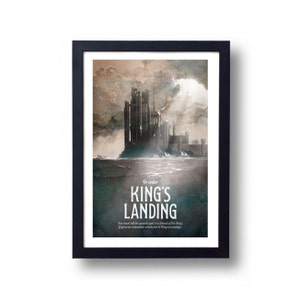 Game of Thrones Poster, Game of Thrones Gift, Game of Thrones Art, House Stark Art, Kings Landing Art, Kings Landing, Game of Thrones Map image 2