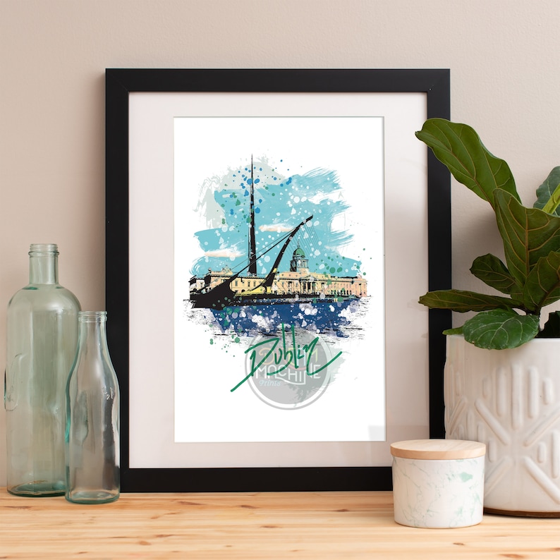 Dublin Art Print Dublin Watercolor Dublin Poster Dublin Art Dublin Print Dublin Skyline Dublin Wall Art Dublin Ireland Dublin Map