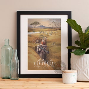 Serengeti, Africa Poster, Africa Art, Safari Art, Nursery Art, Safari Nursery, Safari Wall Art, South Africa Art, Lion Art, Giraffe Art