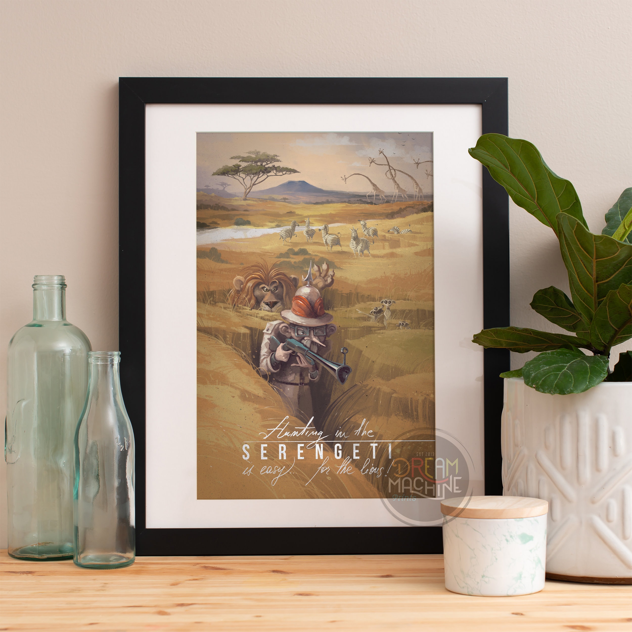 Serengeti Safari Art Print: Whimsical Africa Nursery Decor