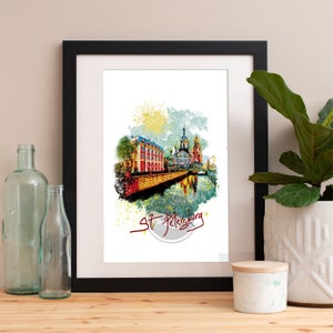 Sankt Petersburg Druck, Sankt Petersburg Skyline, Sankt Petersburg Kunst, Sankt Petersburg Poster, Sankt Petersburg Russland Kunst