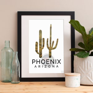 Phoenix Print, Phoenix Skyline, Phoenix Art, Phoenix Poster, Phoenix Aquarelle, Phoenix Art Print, Phoenix Map, Phoenix Wall Art