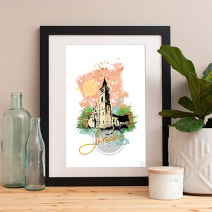 Laredo Texas Skyline Watercolor Art Print