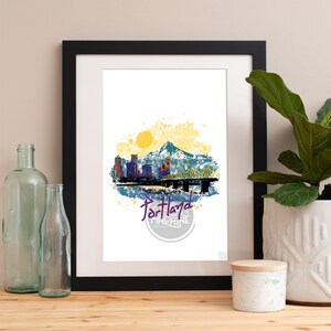 Portland Print, Portland Skyline, Portland Art, Portland Poster, Portland Watercolor, Portland Art Print, Portland Map, Portland Wall Art