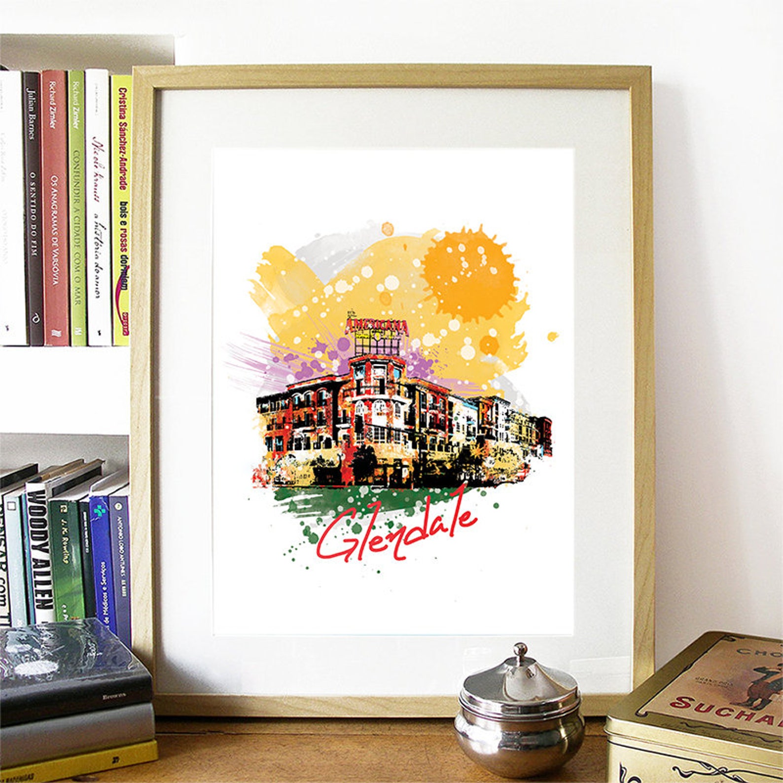 Glendale Print Glendale Skyline Glendale Art Glendale Etsy