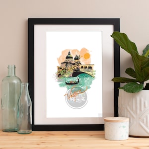 Venice Print, Venice Skyline, Venice Art, Venice Poster, Venice Watercolor, Venice Art Print, Venice Map, Venice Wall Art, Venice Italy