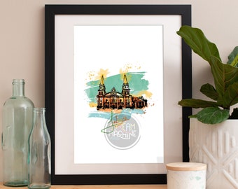 Jalisco Mexico Watercolor Skyline Art Print