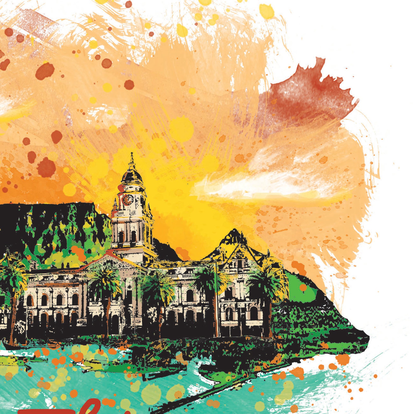 Cape Town Print Cape Town Skyline Cape Town Art Cape Town Etsy