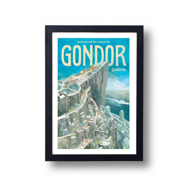 Affiche du Seigneur des Anneaux Gondor Galleria Affiche de voyage, Le Seigneur des Anneaux Art, Seigneur des Anneaux, Gondor, Affiche LOTR, LOTR Art, LOTR image 2