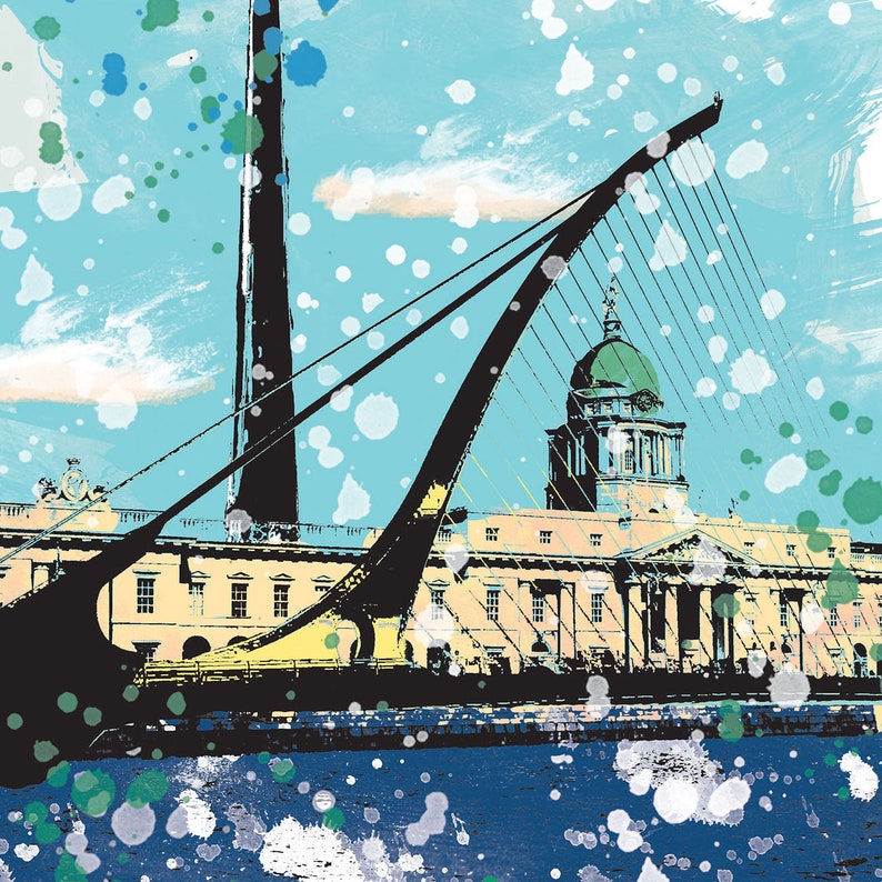 Dublin Art Print Dublin Watercolor Dublin Poster Dublin Art Dublin Print Dublin Skyline Dublin Wall Art Dublin Ireland Dublin Map