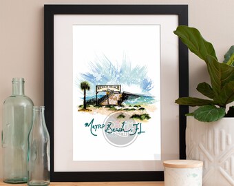 Wydruk na molo w Mexico Beach: panorama Florydy