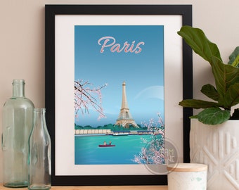 Paris Eiffel Art Print, Paris Skyline, Paris Art, Paris Poster, Paris Print, Paris Art, Paris Map, Paris Wall Art, France Art, Paris Skyline