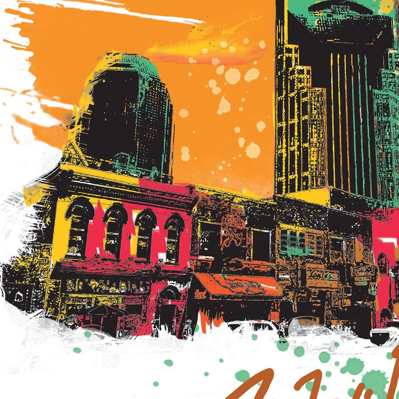 Nashville Watercolor Nashville Art Print Nashville Map Nashville Skyline Nashville Art Nashville Print Nashville Poster Nashville Art