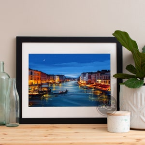 Venice Italy Grand Canal Art, Venice Watercolor Skyline, Venice Skyline, Venice Art, Venice Poster, Venice Print, Venice Art, Venice Map