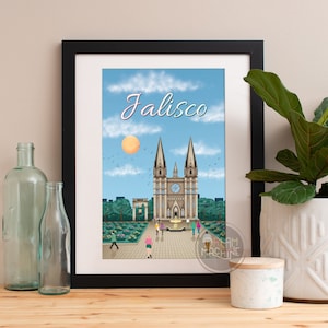 Jalisco Print, Jalisco Skyline, Jalisco Art, Jalisco Poster, Jalisco Watercolor, Jalisco Art, Jalisco Map, Jalisco Wall Art, Mexico Art