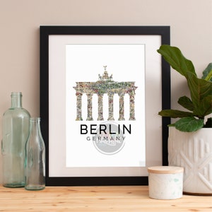 Berlin Skyline Watercolor Art Print: Germany Map Poster