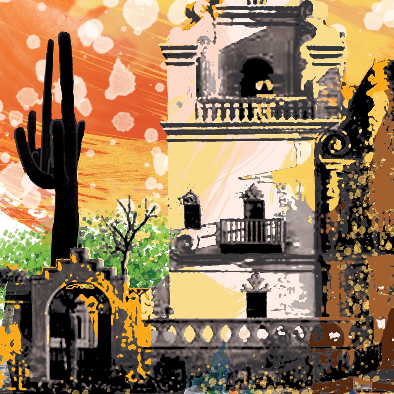 Tucson Print, Tucson Skyline, Tucson Art, Tucson Poster, Tucson