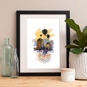 Albuquerque Print, Albuquerque Skyline, Albuquerque Art, Albuquerque Poster, Albuquerque Watercolor, Albuquerque Art Print