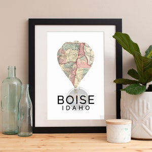 Boise Print, Boise Skyline, Boise Art, Boise Poster, Boise Watercolor, Boise Art Print, Boise Map, Boise Wall Art, Boise Idaho Art, Idaho