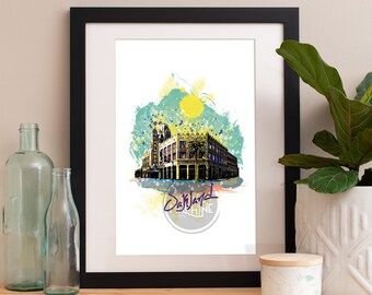 Oakland Print, Oakland Skyline, Oakland Art, Oakland Poster, Oakland Watercolor, Oakland Art Print, Oakland Map, Oakland Wall Art