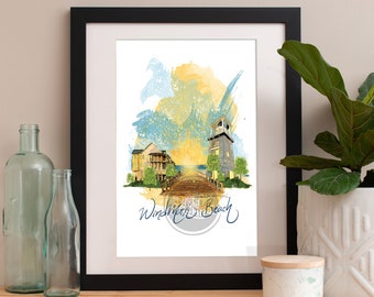 Grafika z plaży Windmark: Port St. Joe, 30A, Floryda, sztuka ścienna