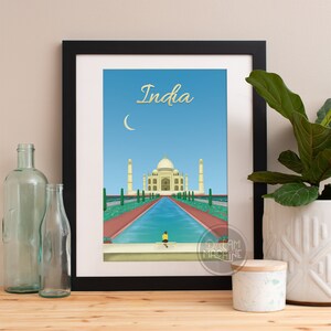 Taj Mahal Art Print: India Skyline Watercolor Poster