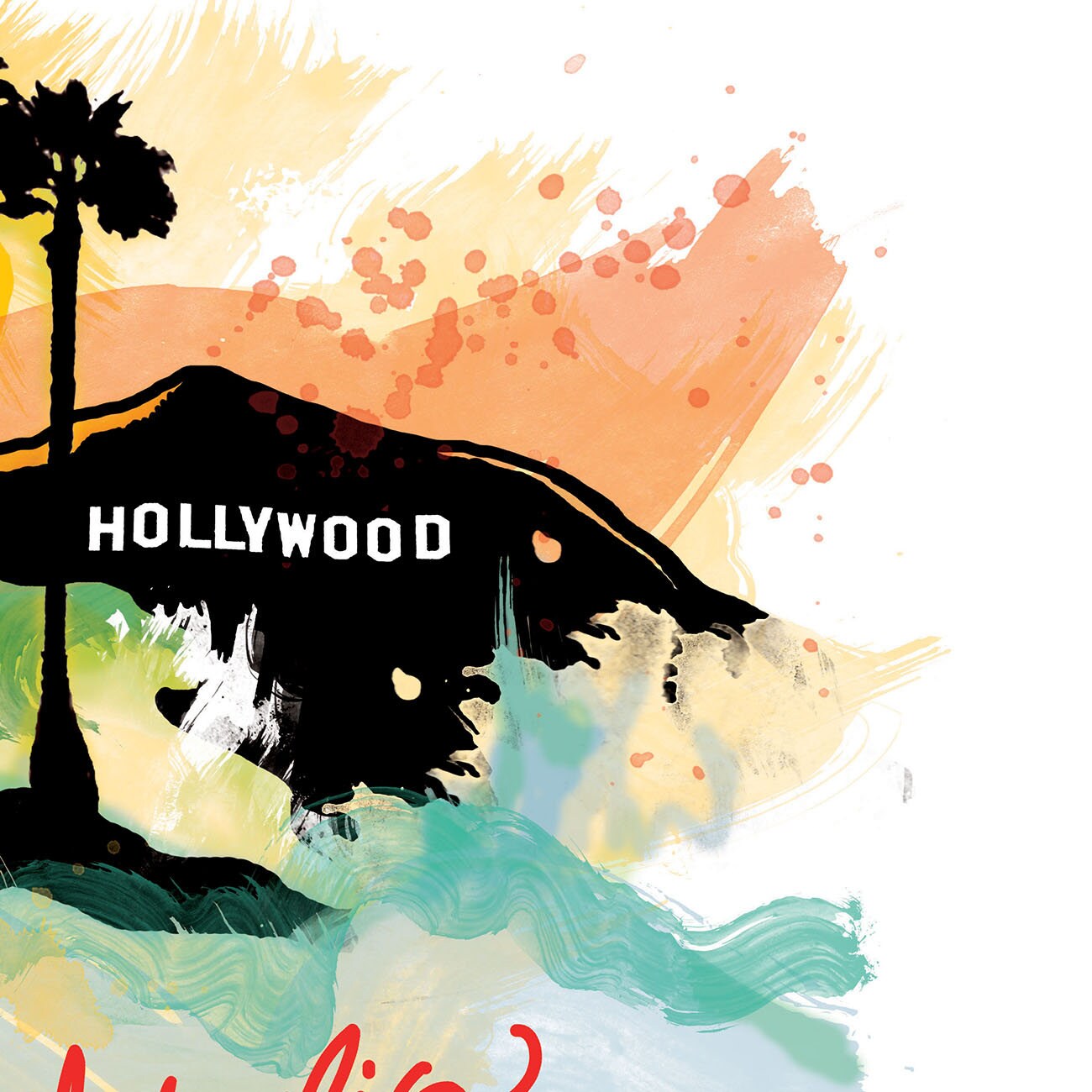 Hollywood Print Hollywood Skyline Hollywood Art Hollywood Etsy