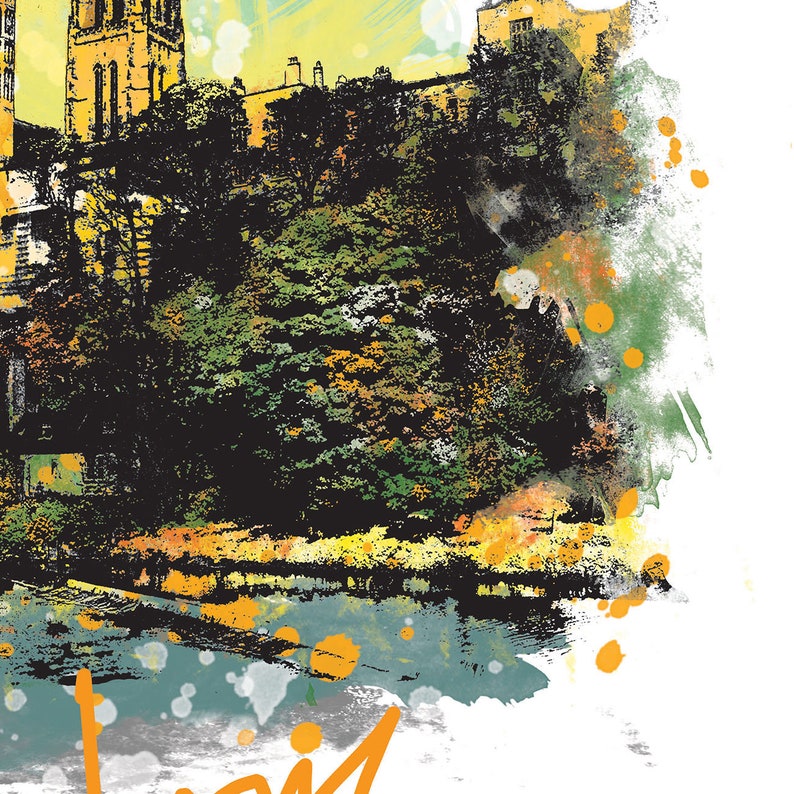 Durham Print Durham Skyline Durham Art Durham Poster Etsy