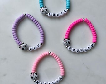 Happy Panda personalized name bracelet| customized word bracelet